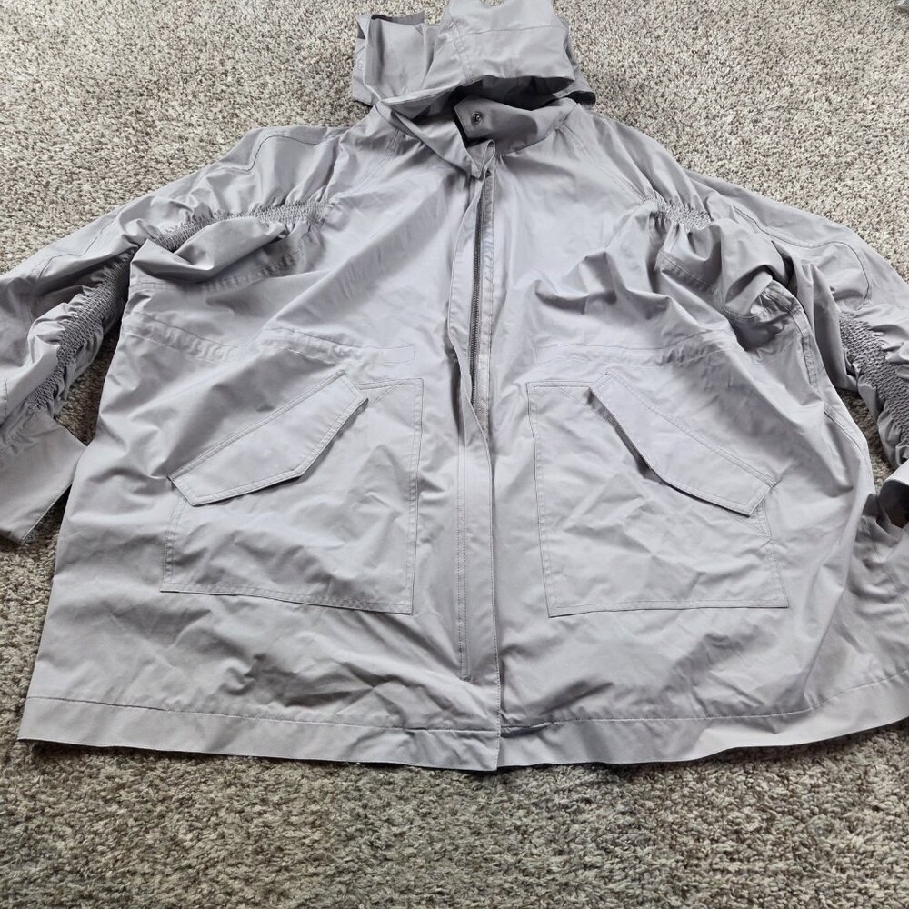 Fabletics Jacket Womens Large Gray Full Zip Hoodie Windbreaker Giana Rain Coat - Picture 2 of 6